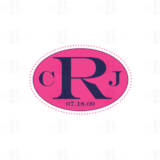 wedding monogram logo design pink navy