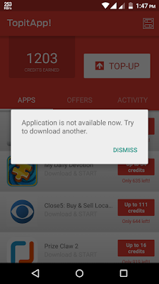 حل مشكلة Dismiss وعدم تحميل تطبيقات في تطبيق Topitapp
