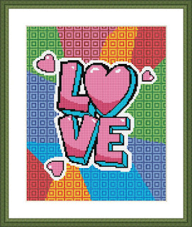 Love Pop Art cross stitch pattern - Tango Stitch