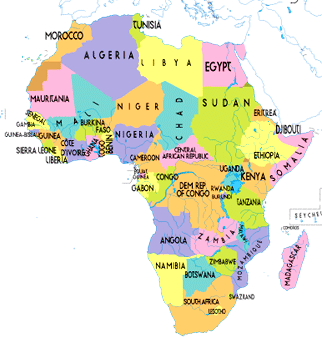 Mapa de África Continente