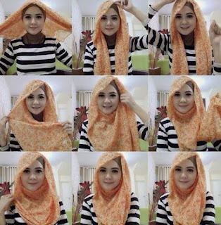 Tutorial Hijab Segi Empat dengan Gambar