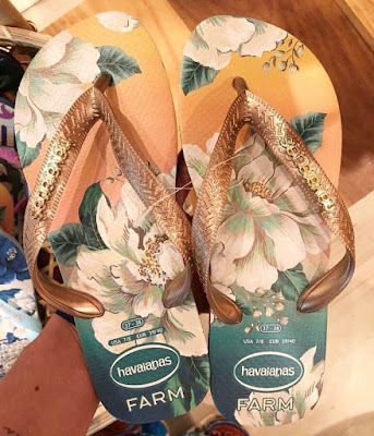 Estampas florais agregam charme nas havaianas da farm