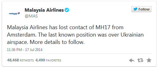 Pesawat Malaysia Airlines yang Jatuh di Ukraina Ditembak Rudal