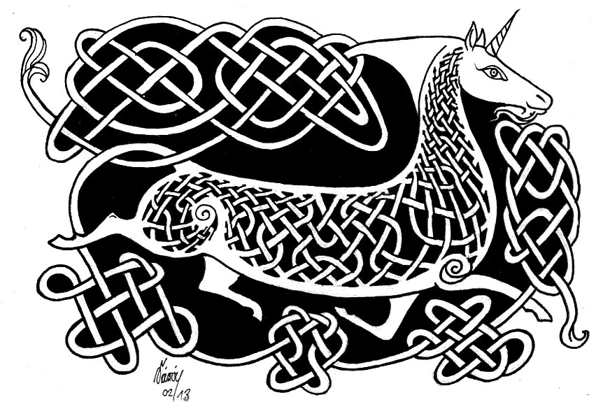 Sara Otterstatter Art Illustration Keltisches Einhorn Celtic Unicorn