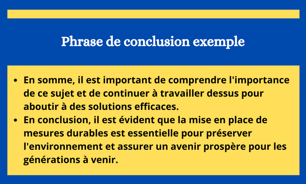 phrases de conclusion exemple