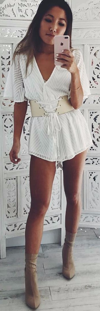 white outfit with nude details 