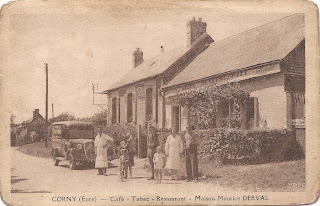 carte postale ancienne café Derval Corny Eyre