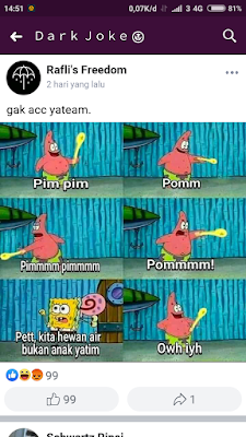 dark jokes - fusion upin ipin dan spongebob