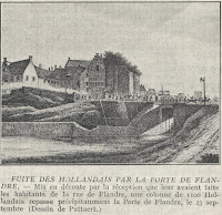 Kolonne van 1.100 vluchtende Hollanders passeren de Naamse Poort op 23 september 1830