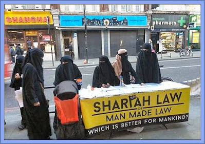 Stall Campaigning For Sharia - Not An Open Society