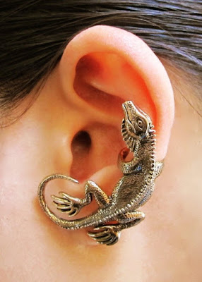 Iguana Ear Cartilage Cuff Piercing Bronze Earrings Picture