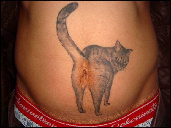 Crazy Belly Button Tattoos. What's Up, Pussy Cat?