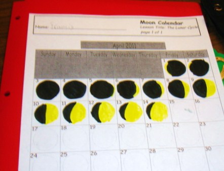 moon phases calendar. can observe the Moon Phase