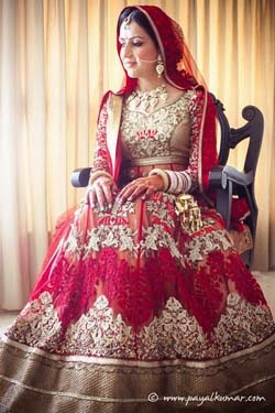 new red color bridal lehnga design