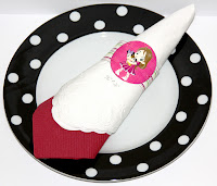 Pink, Purple and White Polka Dots Free Printable Napkin Rings. 