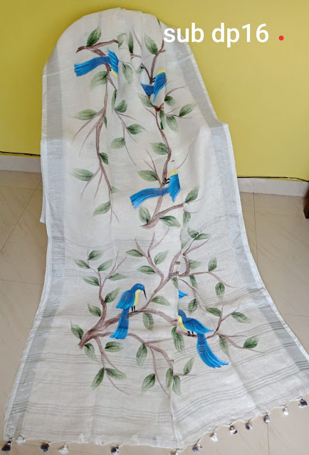 Hand Painted  Saree | Buy Hand Painted Online 