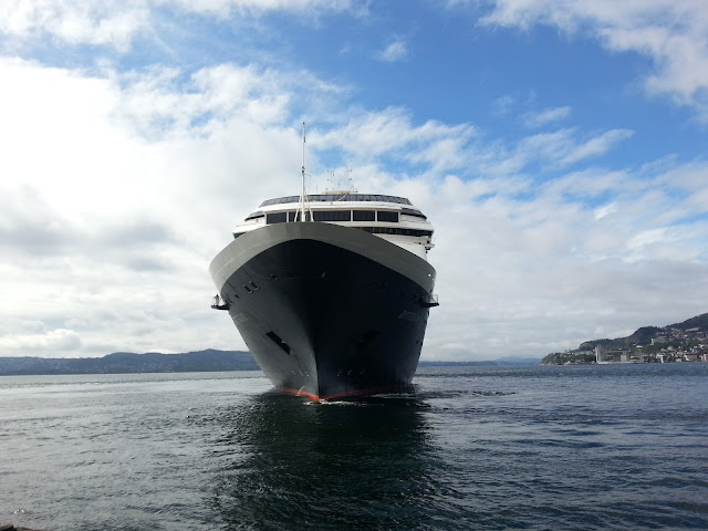 Holland America cruise ship Rotterdam (1997) in Bergen, Norway