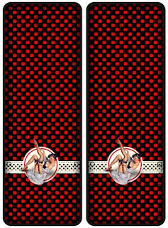 Pin Up in Black with Red Polka Dots Free Printable Tags.