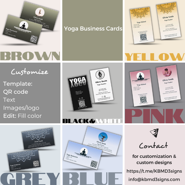 Professional Business Cards For Yoga Teacher's