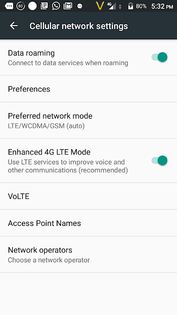 R letter appearing next to Network bar settings