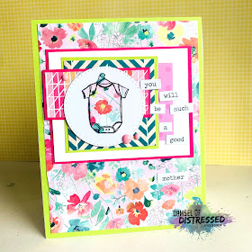 stamped baby girl card handmade