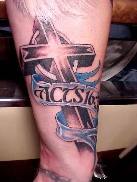 wooden cross tattoos. nail cross tattoo.