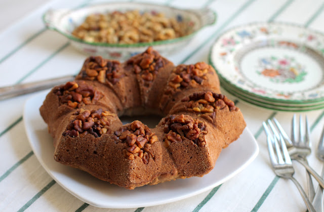 Food Lust People Love: This walnut butter Bundt cake is delightfully flavored with homemade toasted walnut butter, which is super easy to make. The walnuts at the bottom of the pan are a pretty topping when the cake is turned upright.