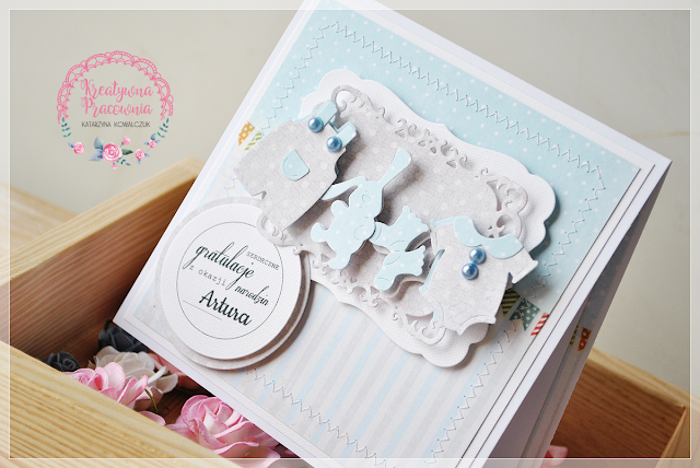 kartka z okazji narodzin dziecka, scrapbooking, handmade