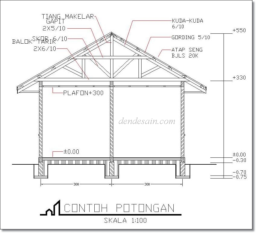 AutoCAD Tutorial cara membuat potongan  rumah autocad