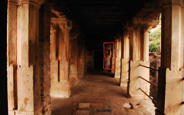 A Corridor around Baoli in Bhangarh Fort with natural face like structure