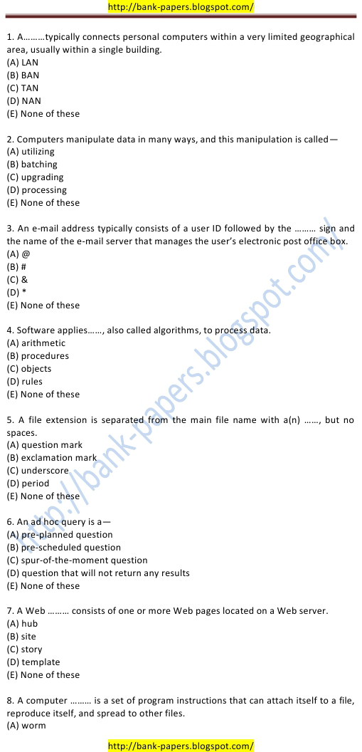 Bank Computer Question