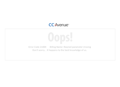 CCAvenue Error Code 21004 billing name required parameter missing