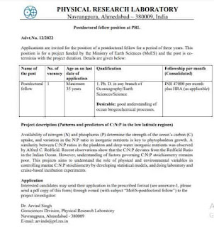 AHMEDABAD GUJARAT GOVT JOBS 2023 | अहमदाबाद गुजरात में सरकारी नौकरी के लिए फिजिकल रिसर्च लैब में वेकेंसी