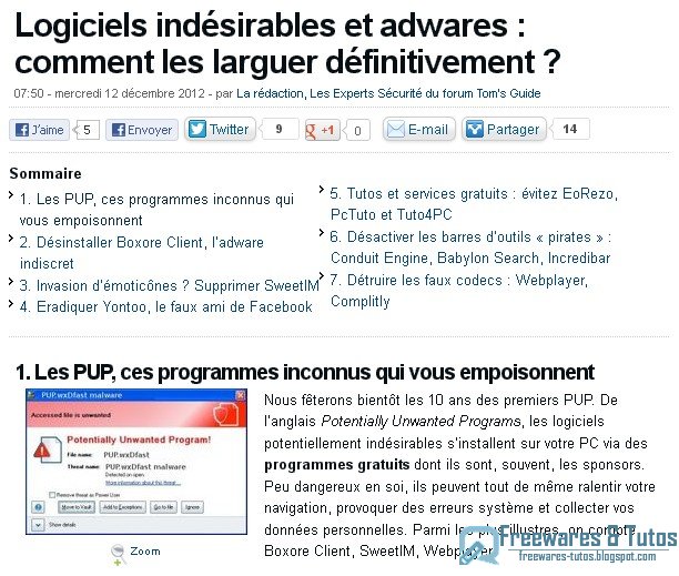 Le site du jour : comment se débarrasser des logiciels indésirables et adwares