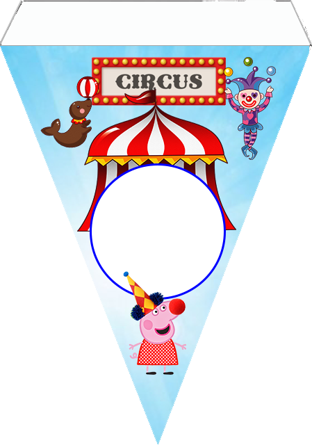 Banderines  de Peppa Pig en el Circo para imprimir gratis.