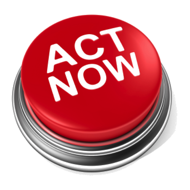 big red, act now button