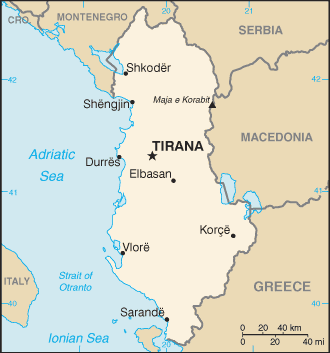 Map of Albania Region Country