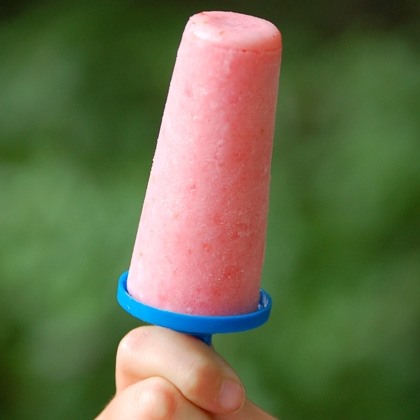 Strawberry Basil Yogurt Pops