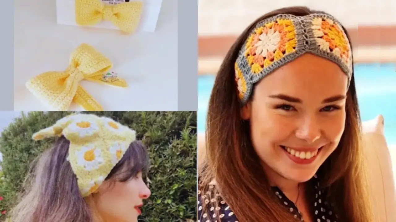 Explora creatividad accesorios para el cabello crochet: diademas, pañoletas y lazos hechos a