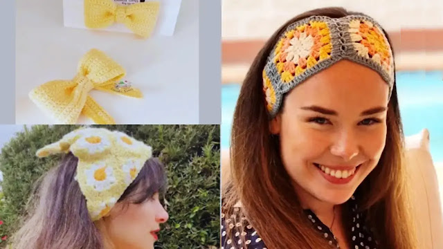 Explora la creatividad con accesorios para el cabello a crochet: diademas, pañoletas y lazos hechos a mano