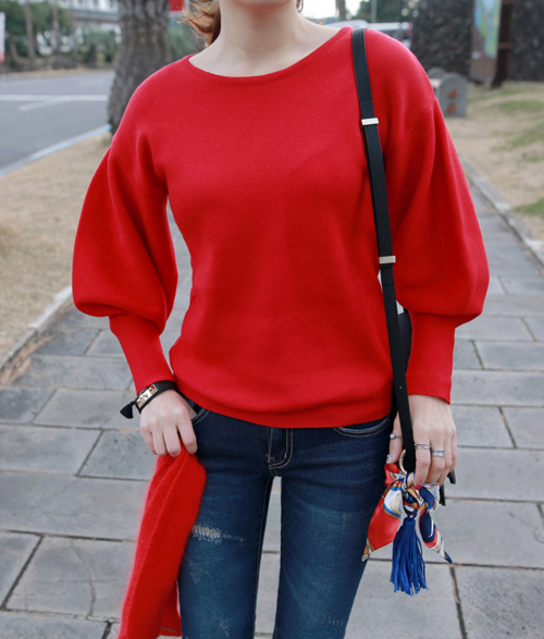 Fine Knit Dolman Sleeve Pullover