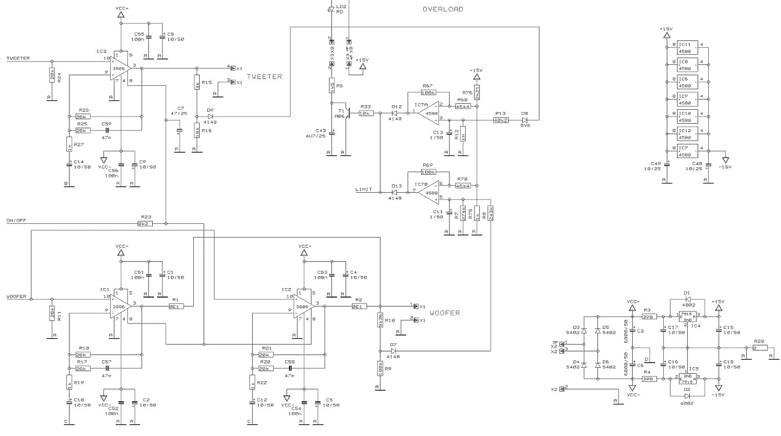 Schematic Diagrams Behringer B2031 Schematic Active 2 Way Reference Studio Monitor Speakers