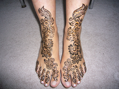 Mehndi Tattoo Designs Foot