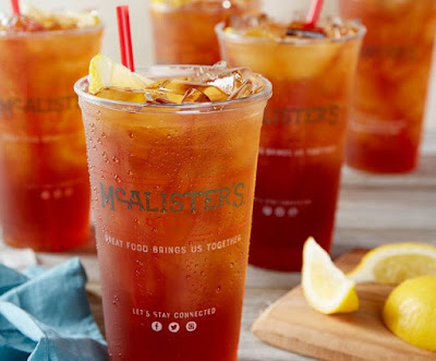 Cups of McAlister's iced tea.