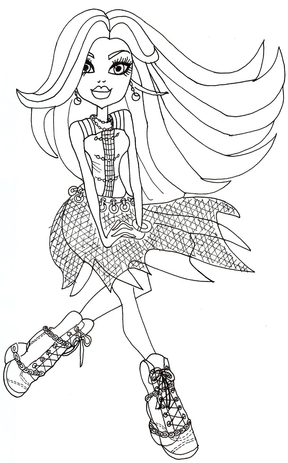 Download Free Printable Monster High Coloring Pages: Floating Spectra Coloring Page