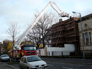 Union Theological College, Belfast - fire brigade in attendance