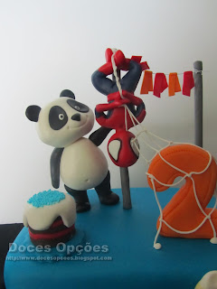 panda spiderman cake