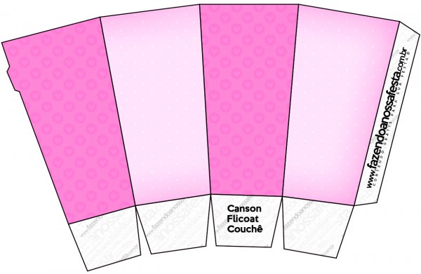 Pink Hearts Free Printable Pop Corn Box.