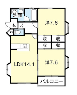 徳島市　八万　エムズ21　M’s21　2LDK　シティ・ハウジング　シティハウジング