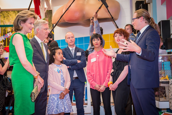 King Philippe and Queen Mathilde of Belgium visited public broadcasting the company for the Flemish region, Vlaamse Radio- en Televisieomroeporganisatie (VRT)